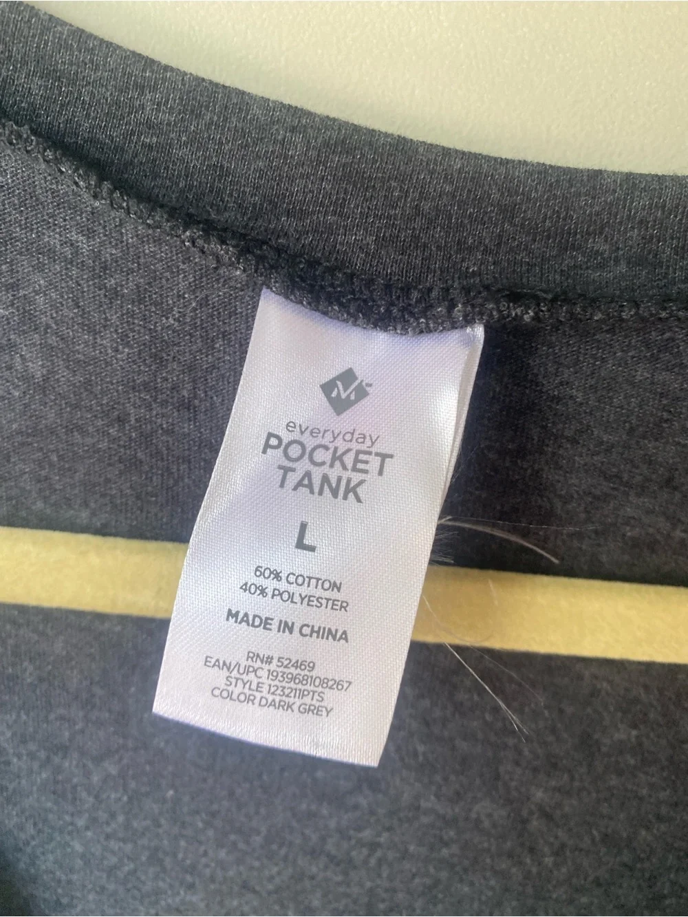 Boho Pocket Raw Edge Grey V Neck Perfect Tank Top L